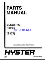 Hyster R30ES (B174) Forklift Parts Manual