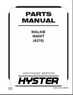 Hyster W40XT (A218) Walkie Parts Manual