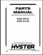Hyster W40Z (B218) W45Z (C215) Forklift Parts Manual
