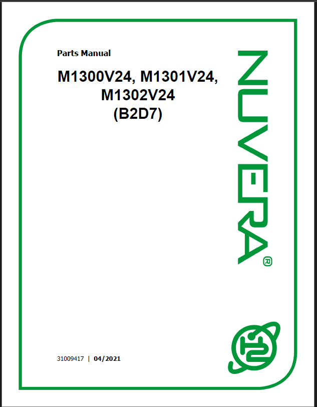 Nuvera M1300V24, M1301V24, M1302V24 (B2D7) Parts Manual