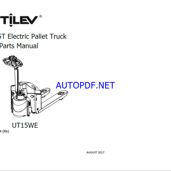 Utilev 1.5T UT15WE Electric Pallet Truck Parts Manual