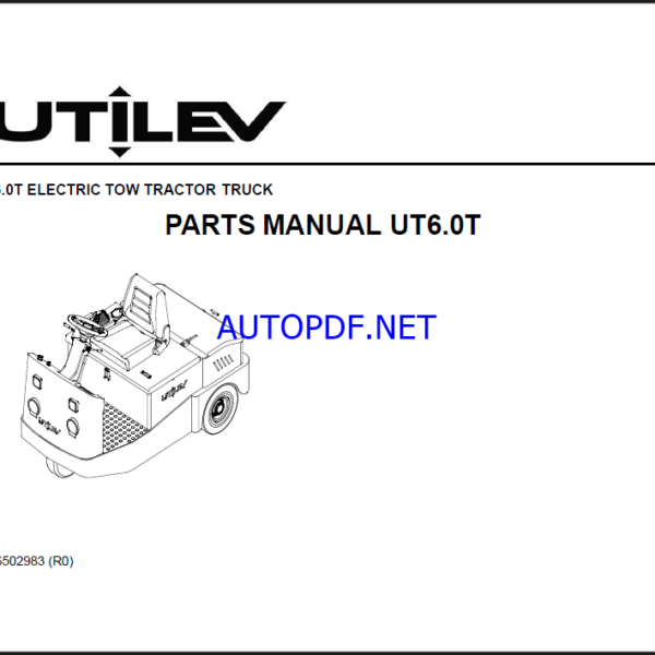 Utilev UT6.0T Electric Tow Tractor Truck Parts Manual