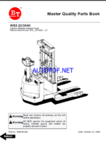 BT WSX22, WSX30, WSX40 Pedestrian Stacker Quality Parts Manual