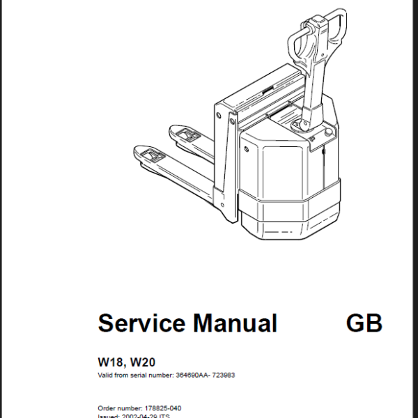 BT W20 Electric Pallet Truck Master Service Manual