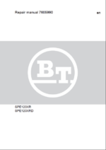BT SPE120XR, SPE120XRD Electric Stacker Repair Manual (7605990)