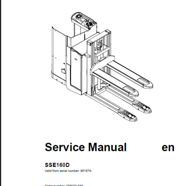 BT SSE160D Pedestrian Stacker Master Service Manual
