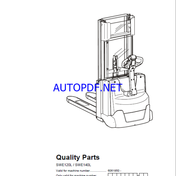 BT SWE120L, SWE140L Electric Stacker Quality Parts Manual