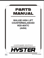 Hyster W20-40XTC (A454) Walkie High Lift Parts Manual