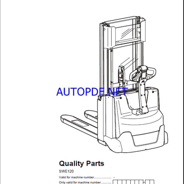BT SWE120 Electric Stacker Quality Parts Manual