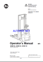BT SWE100, SWE120, SWE140 Pedestrian Stacker Operators Manual