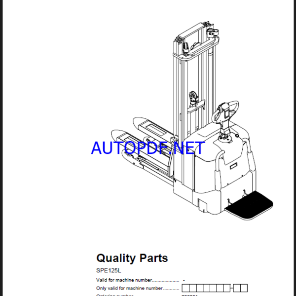 BT SPE125L Electric Stacker Quality Parts Manual