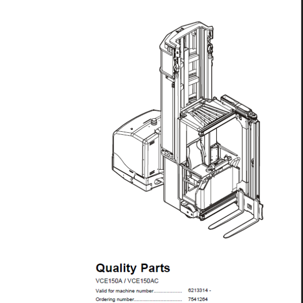 BT VCE150A, VCE150AC Very Narrow Aisle Truck Quality Parts Manual
