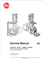 BT VCE150A, 150AC, 125ASF, 125ACSF Very Narrow Aisle Truck Master Service Manual