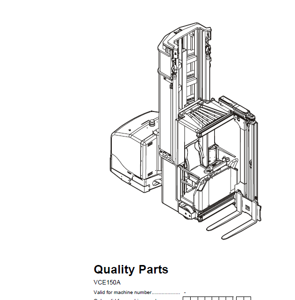 BT VCE150A Very Narrow Aisle Truck Quality Parts Manual