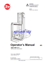 BT Vector C15 Order Picker Operators Manual
