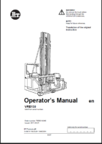 BT VRE150 Very Narrow Aisle Truck Operators Manual