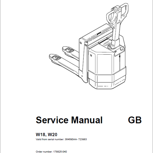 BT W18 Electric Pallet Truck Master Service Manual