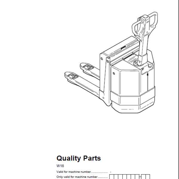BT W18 Electric Pallet Truck Operators Manual