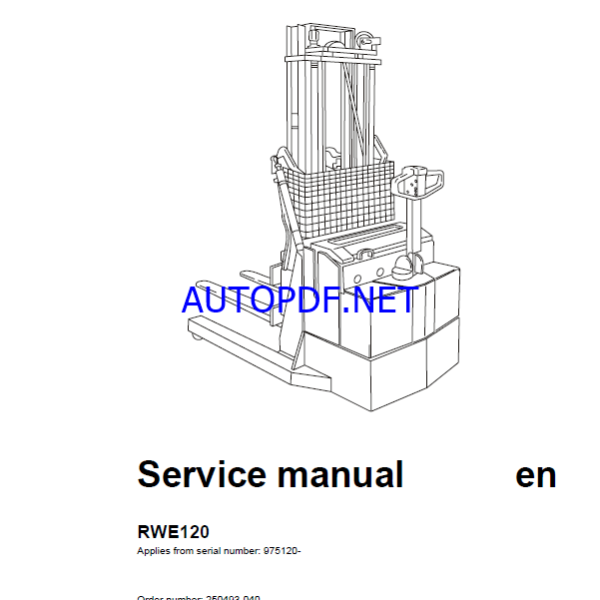 BT RWE120 Pedestrian Stacker Master Service Manual