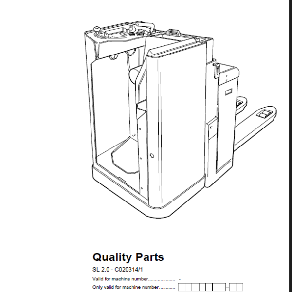 BT SL 2.0 - C020314-1 Electric Forklift Quality Parts Manual