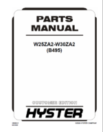 Hyster W25ZA2, W30ZA2 (B495) Forklift Parts Manual