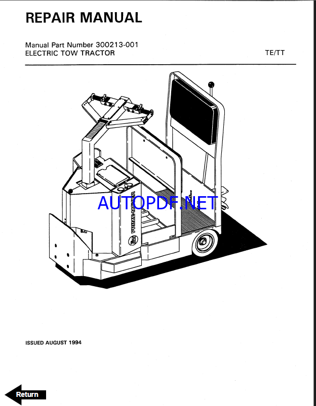 BT TE, TT Tow Tractor Repair Manual