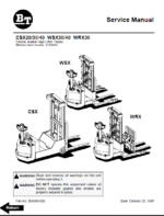 BT CSX20, CSX30, CSX40, WSX30, WSX40, WRX30 Pedestrian Stacker Master Service Manual