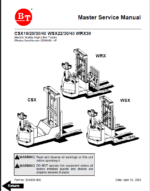 BT CSX10, CSX20, CSX30, CSX40, WSX22, WSX30, WSX40, WRX40 Electric Stacker Master Service Manual