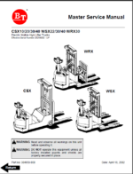 BT CSX, WSX, WRX Electric Stacker Master Service Manual