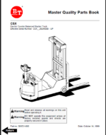 BT CSX Pedestrian Stacker Quality Parts Manual