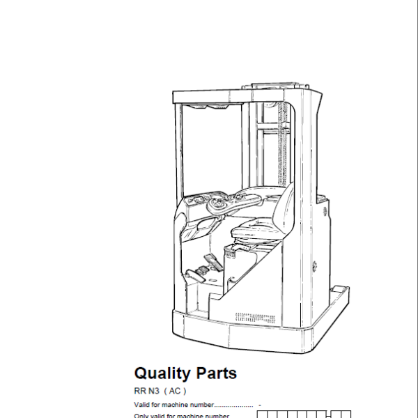 BT RR N3-AC Reach Truck Quality Parts Manual