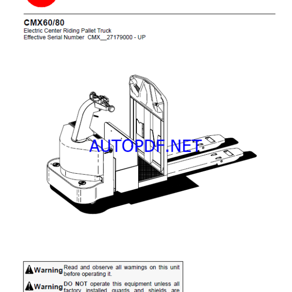 BT CMX60, CMX80 Electric Forklift Quality Parts Manual