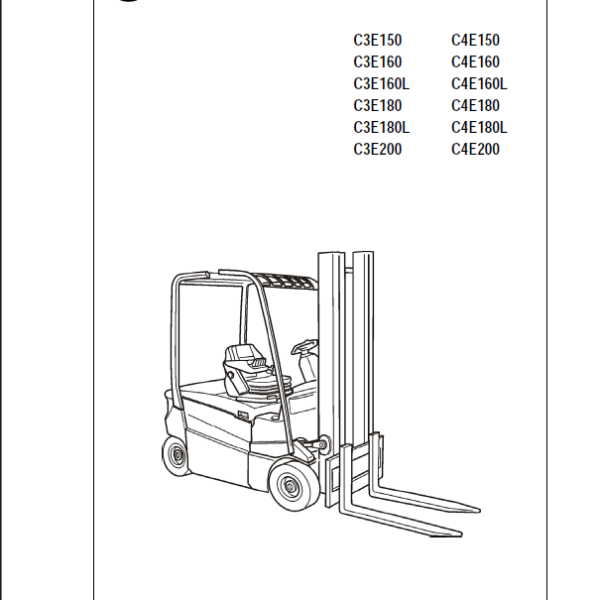 BT C3E150, C4E150, C3E160, C4E160, C3E160L, C4E160L, C3E180, C4E180, C3E180L, C4E180L, C3E200, C4E200 Forklift Repair Manual