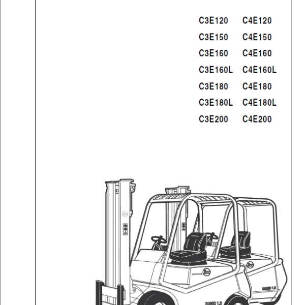 BT C3E120, C4E120, C3E150, C4E150, C3E160, C4E160, C3E160L, C4E160L, C3E180, C4E180, C3E180L, C4E180L, C3E200, C4E200 Electric Forklift Service Manual