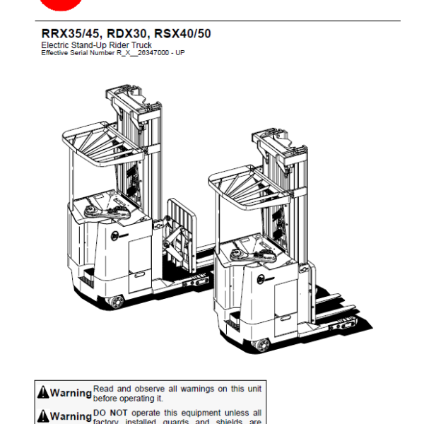 BT RRX35, RRX45, RDX30, RSX40, RSX50 Reach Truck Quality Parts Manual