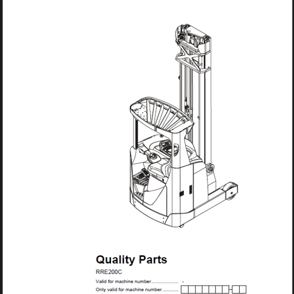 BT RRE200C Reach Truck Quality Parts Manual