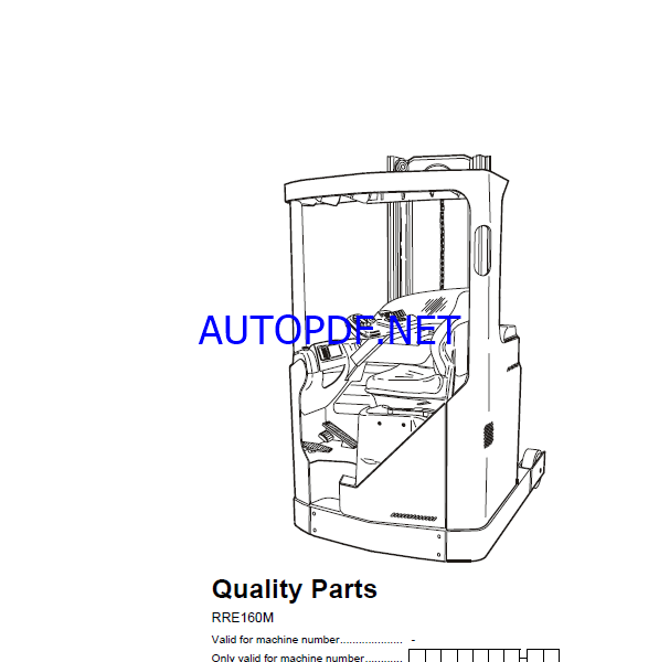 BT RRE160M Reach Truck Quality Parts Manual