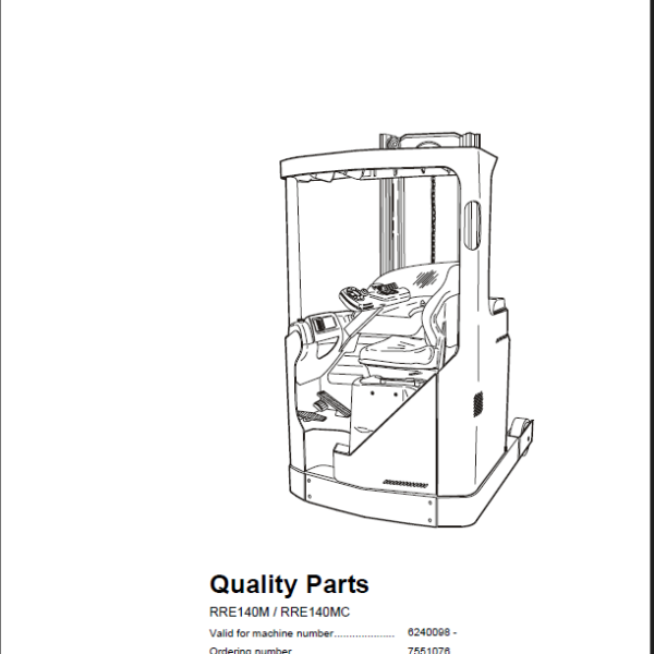 BT RRE140M, RRE140MC Reach Truck Quality Parts Manual