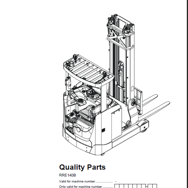 BT RRE140B Reach Truck Quality Parts Manual