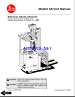BT RRX35, RRX45, RDX30, RSX40, RSX50 Stand-Up Rider Forklift Master Service Manual