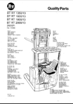 BT RT1350-13, RT1600-13, RT1800-13, RT2000-13 Tow Tractor Quality Parts Manual