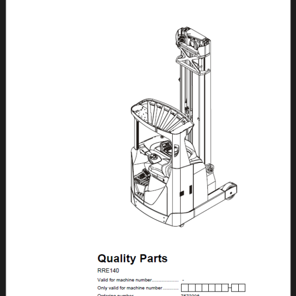 BT RRE140 Reach Truck Quality Parts Manual