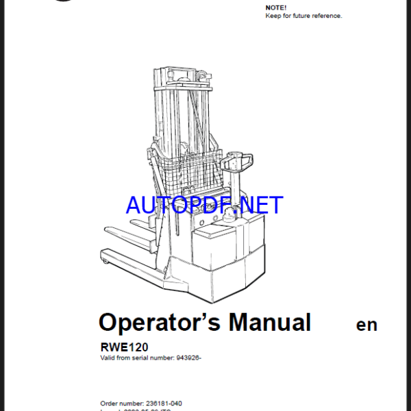 BT RWE120 Reach Truck Operators Manual