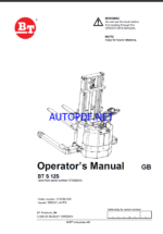 BT S12S Pedestrian Stacker Operators Manual