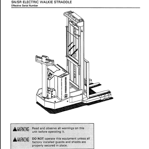BT SN, SR Forklift Repair Manual