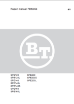 BT SPE120, SPE120L, SPE140, SPE140L, SPE140S, SPE160, SPE160L, SPE200, SPE200D, SPE200L Electric Stacker Repair Manual (7590353)