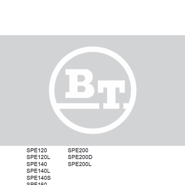 BT SPE120, SPE120L, SPE140, SPE140L, SPE140S, SPE160, SPE160L, SPE200, SPE200D, SPE200L Electric Stacker Repair Manual (7590353)