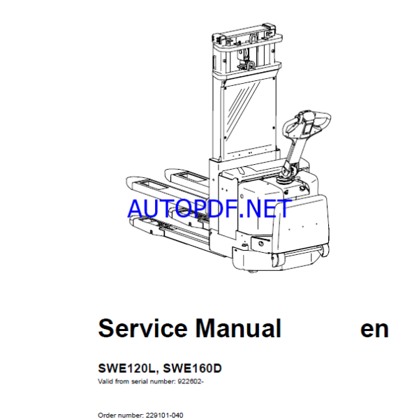 BT SWE120L, SWE160D Pedestrian Stacker Master Service Manual