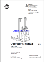 BT SWE120S Pedestrian Stacker Operators Manual
