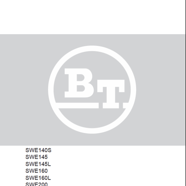 BT SWE140S, SWE145, SWE145L, SWE160, SWE160L, SWE200, SWE200L Pedestrian Stacker Repair Manual (7590354)